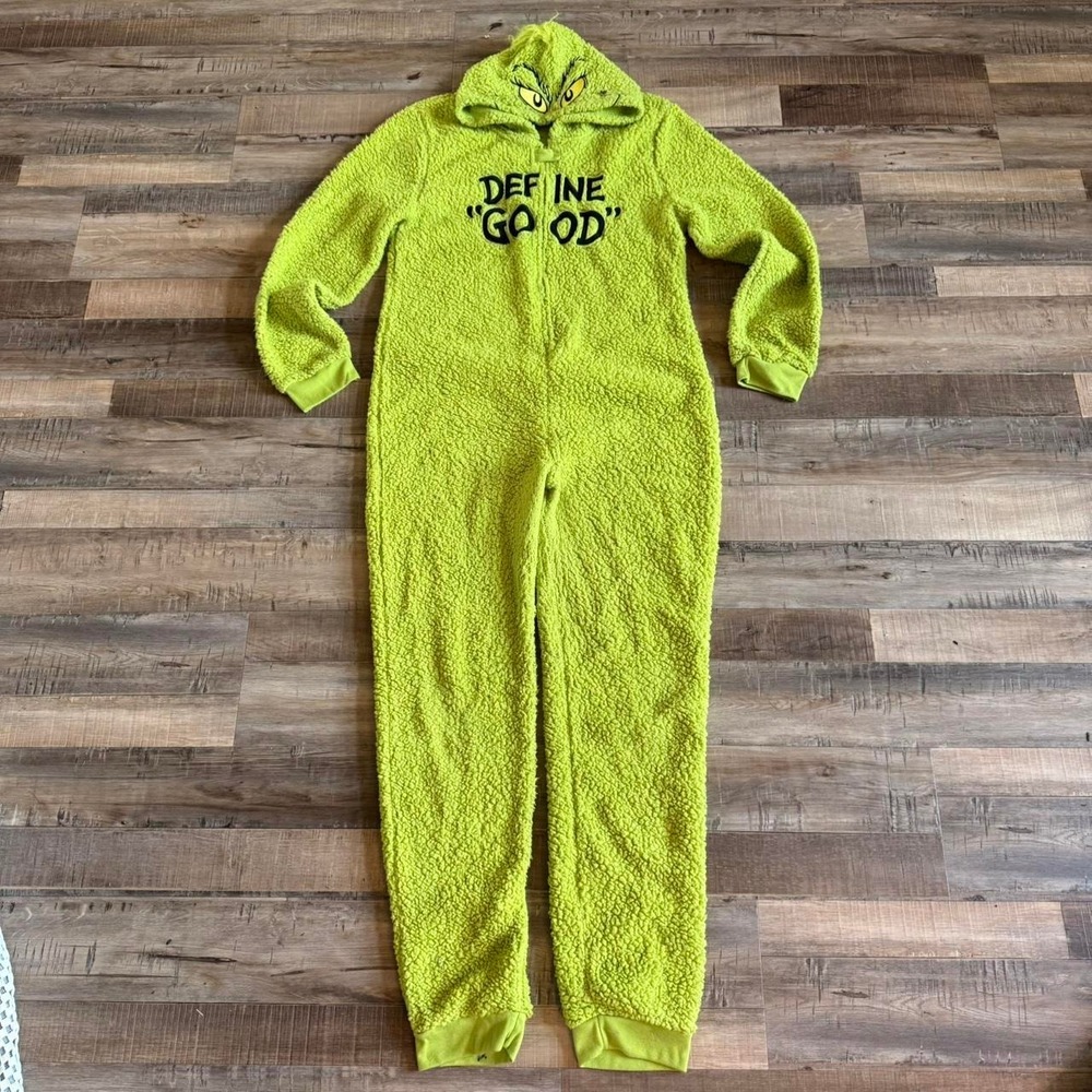 Dr. Seuss One Piece Sz XL Youth Pajama Christmas The Grinch